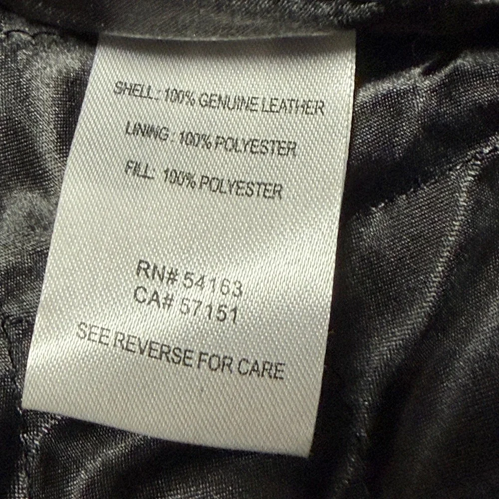 Calvin Klein‎ Black Leather Jacket Men's XXL Soft Quilt Lined Classic